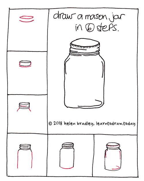 500x630 how to draw a mason jar in six easy steps learn to draw - Mason Jar Drawing