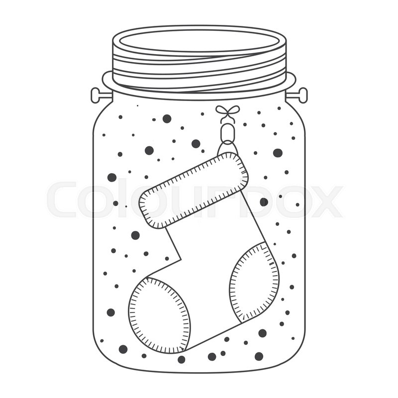800x800 mason jar with christmas sock stock vector colourbox - Mason Jar Drawing