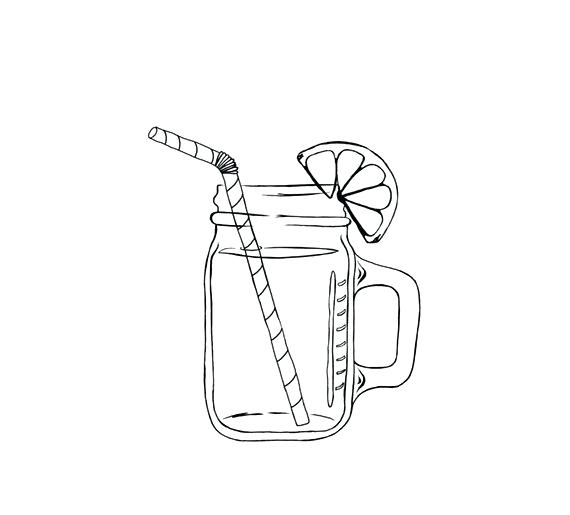 570x515 flowers in mason jar drawing - Mason Jar Drawing