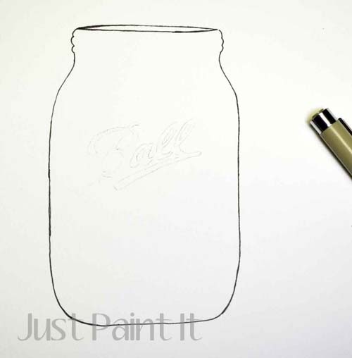 500x508 images of mason outline template - Mason Jar Drawing Template