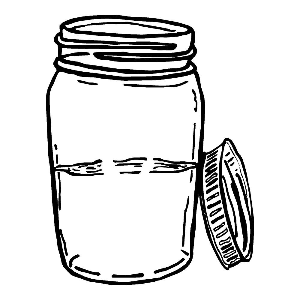 1000x1000 drawn mason jar moonshine - Mason Jar Line Drawing