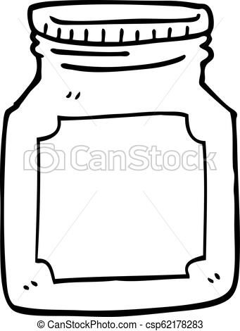 341x470 Line Drawing Cartoon Empty Jar - Mason Jar Line Drawing