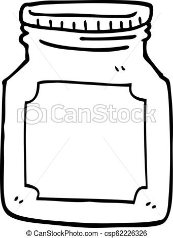 341x470 Line Drawing Cartoon Storage Jar - Mason Jar Line Drawing