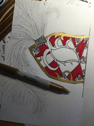 320x427 Wip - Masquerade Mask Drawing