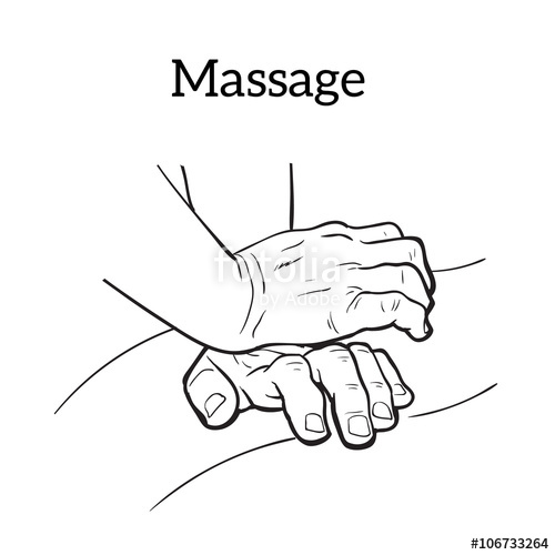 500x500 hand massage, back massage, body massage types of massage set - Massage Drawing
