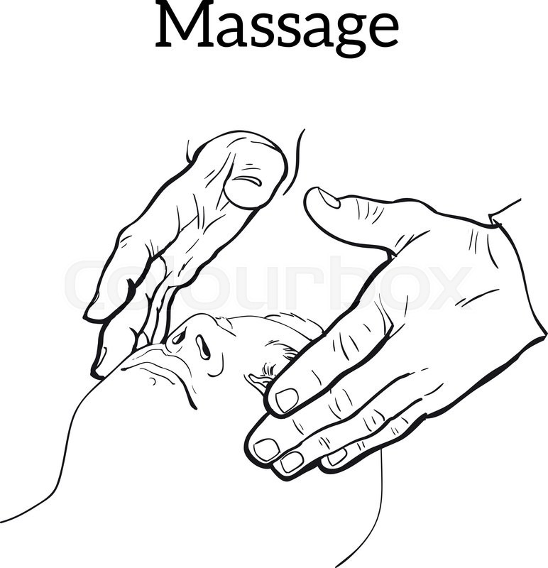 772x800 hand massage, skin massage, face stock vector colourbox - Massage Drawing