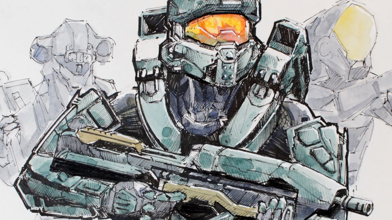 1280x720 Master Chief - Master Chief Drawing