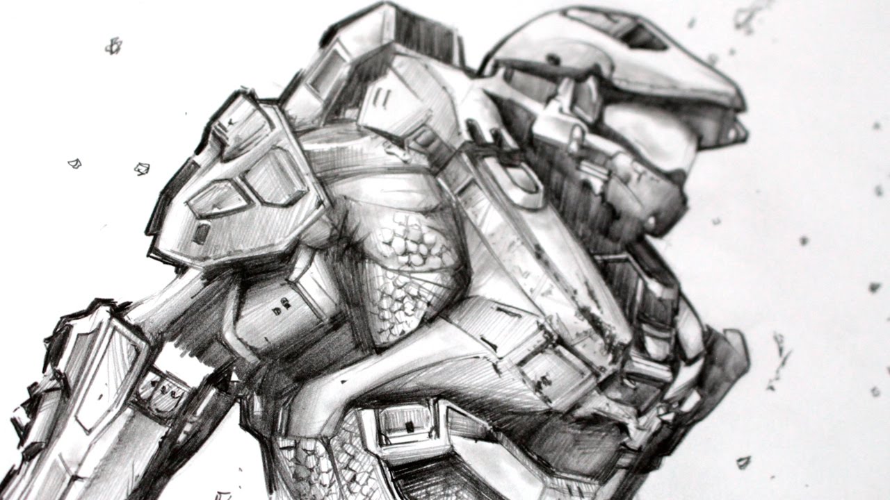 1280x720 Drawing Halo - Master Chief Drawing