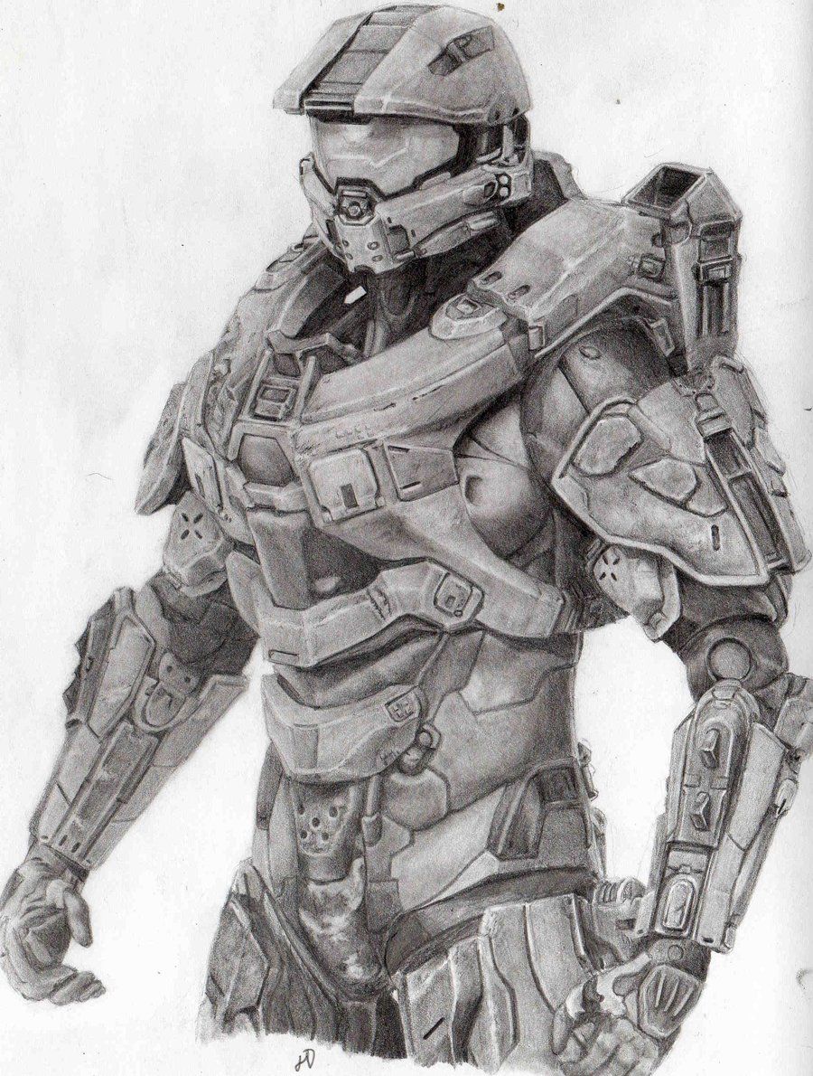 900x1190 Master Chief - Master Chief Drawing