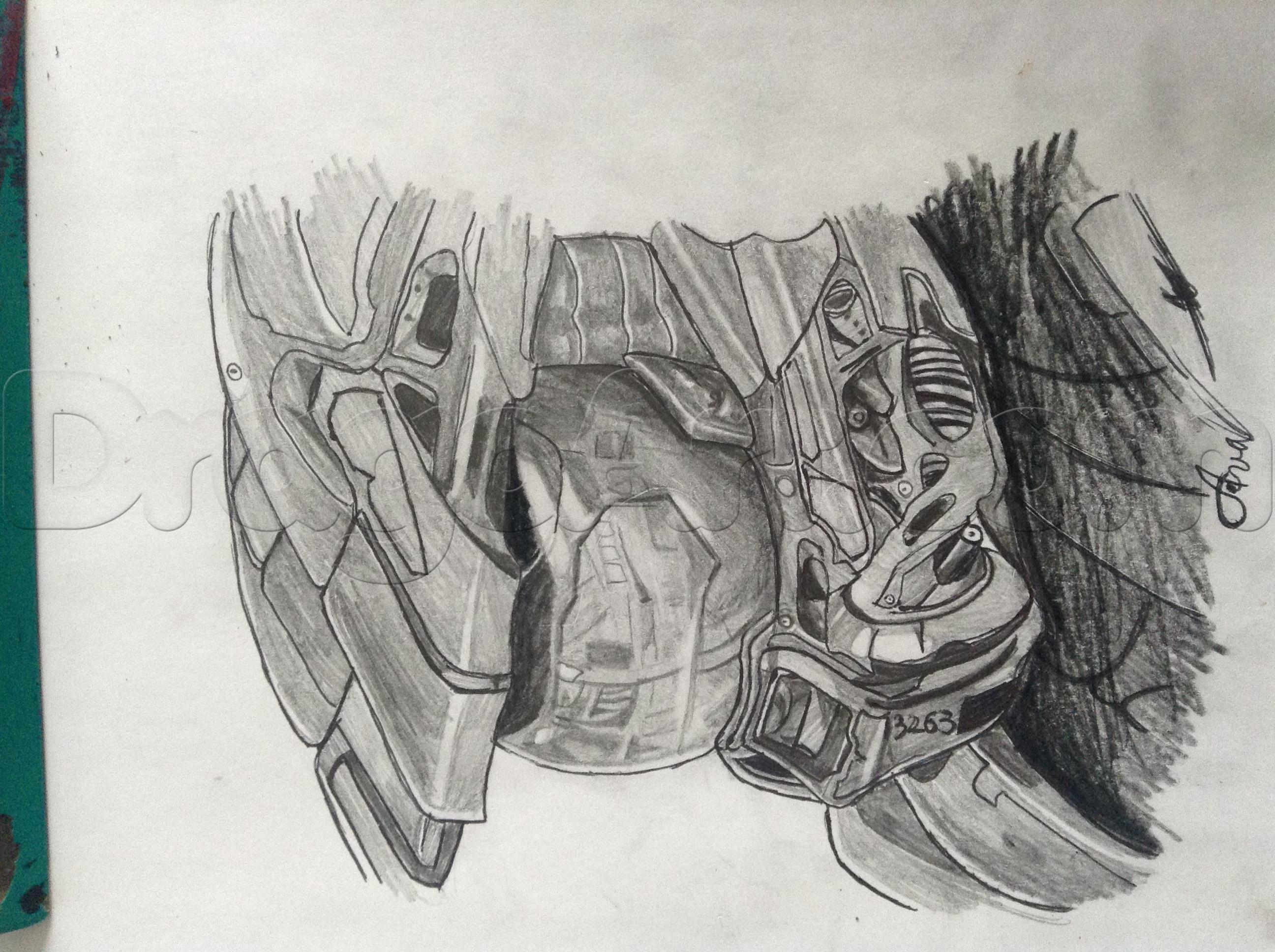 2592x1936 How To Draw Master Chief, Step - Master Chief Drawing