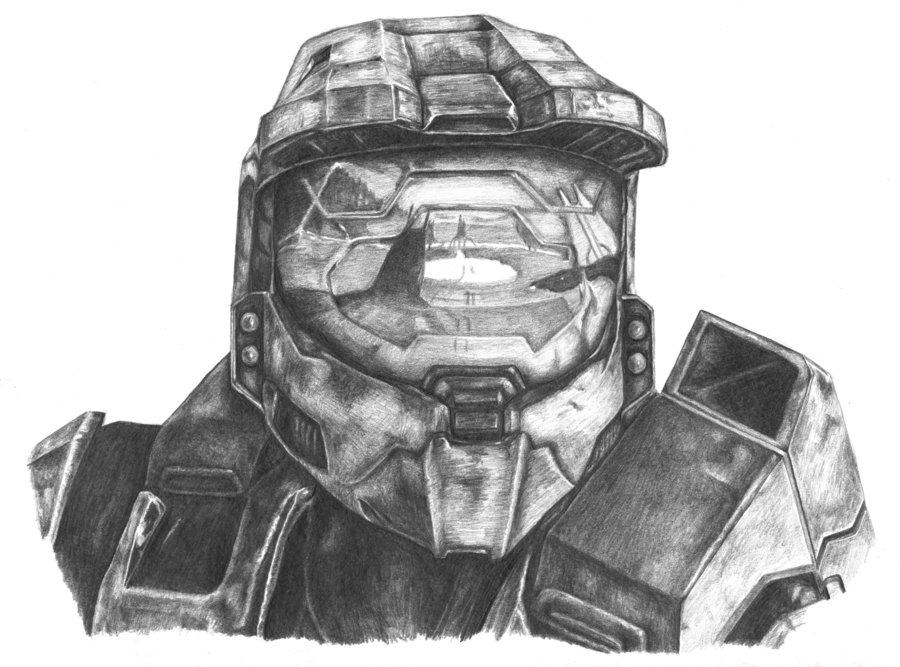 Master Chief Helmet Drawing at PaintingValley.com | Explore collection ...