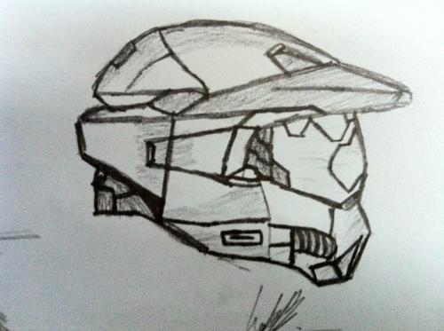 500x373 Master Chiefs Helmet - Master Chief Helmet Drawing