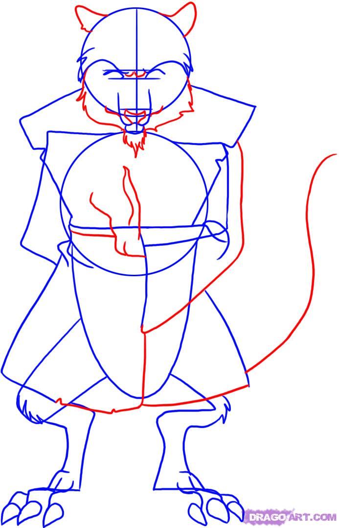 693x1078 step how to draw master splinter from teenage mutant ninja turtles - Master Splinter Drawing