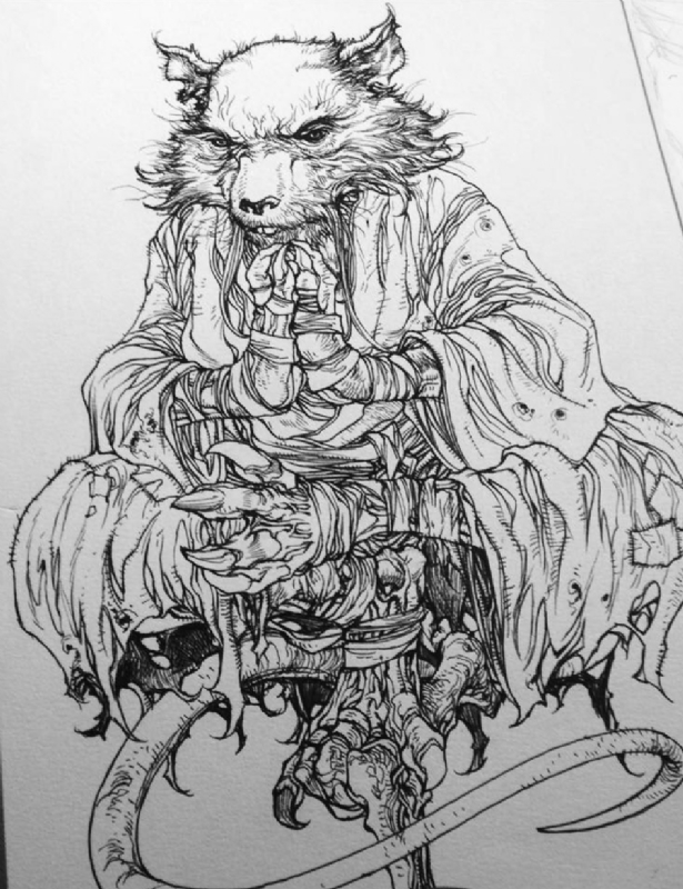 615x800 teenage mutant ninja turltes master splinter, in art lover's hec - Master Splinter Drawing
