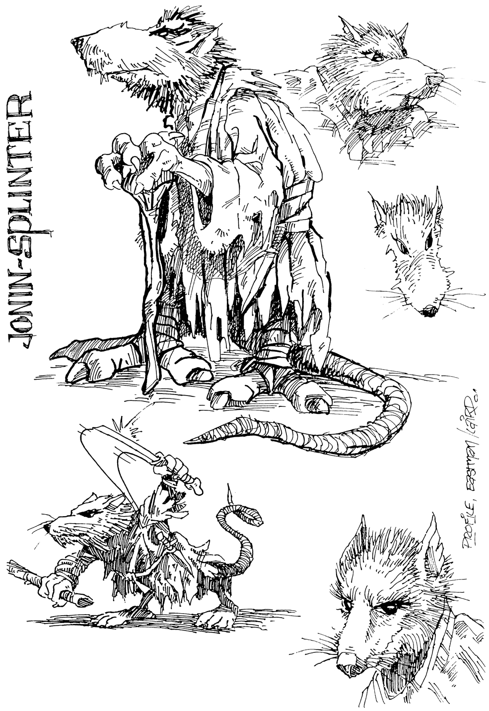 985x1431 the fascinating origin story of the teenage mutant ninja turtles - Master Splinter Drawing