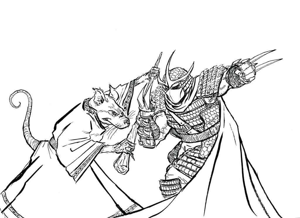 1024x745 master splinter coloring pages coloring pro - Master Splinter Drawing