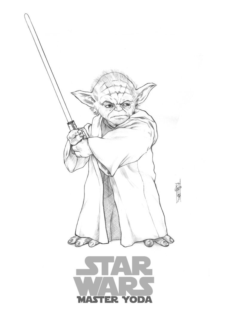 763x1048 Yoda - Master Yoda Drawing