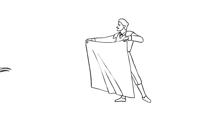 852x480 Linear Hand Drawing Animation Of Matador - Matador Drawing