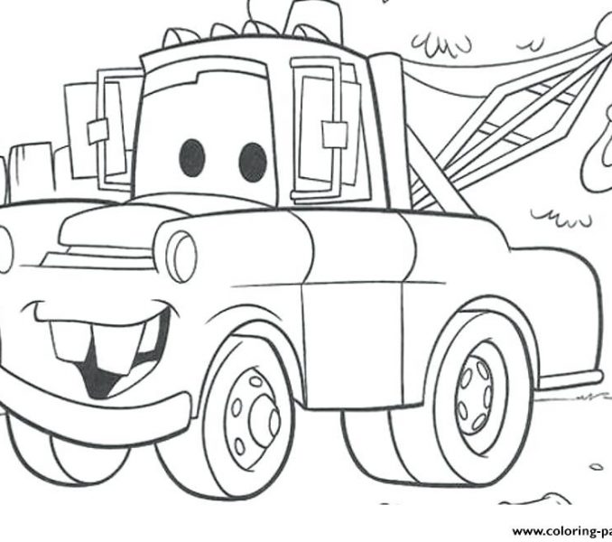 678x600 lightning mcqueen mater coloring pages drawing of cartoon mator - Mater Drawing