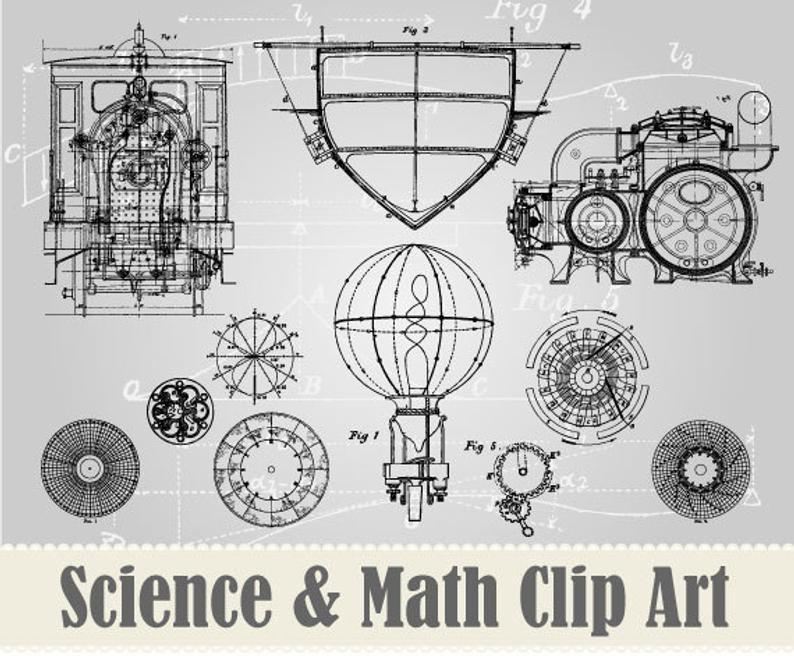794x656 new vintage science math drawings clip art collection etsy - Math Drawings