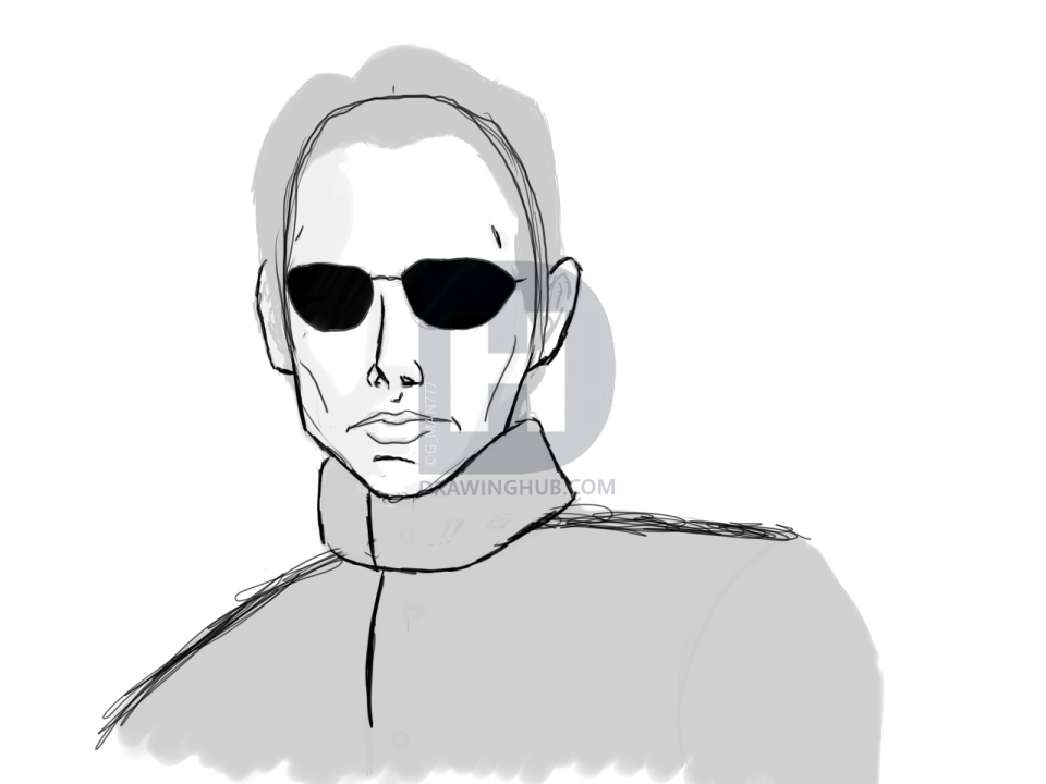 960x720 How To Draw Neo, The Matrix, Step - Matrix Drawing