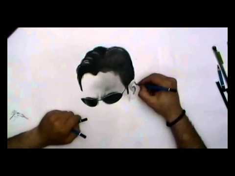 480x360 Keanu Reeves - Matrix Drawing