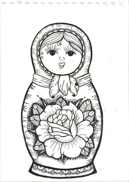 453x640 russian nesting dolls drawing - Matryoshka Doll Drawing