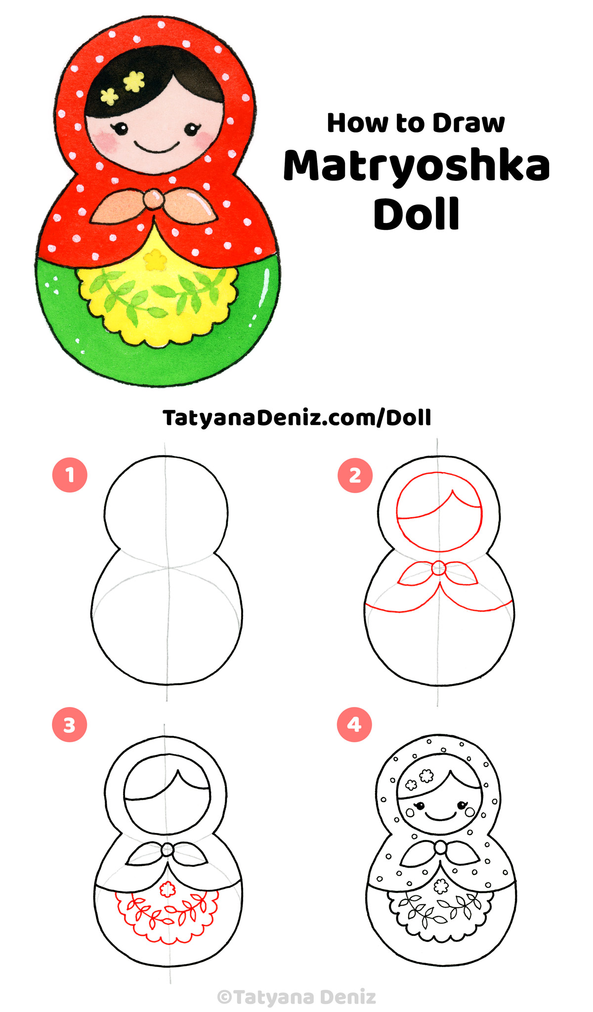 1200x2047 learn to draw a loveable russian matryoshka doll in easy st - Matryoshka Drawing