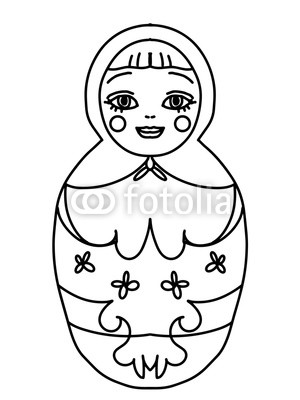 300x400 matryoshka traditional russia dolls illustration drawing line - Matryoshka Drawing