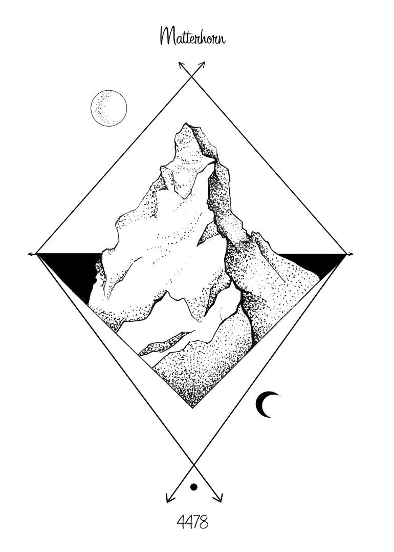 770x1077 Matterhorn Drawing - Matterhorn Drawing