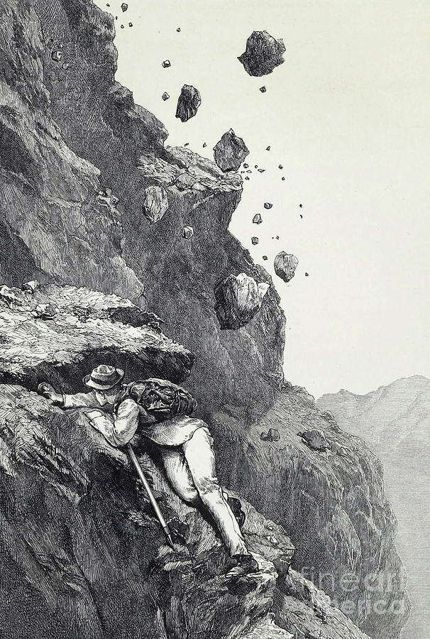 606x900 A Cannonade On The Matterhorn Drawing - Matterhorn Drawing