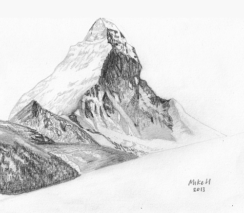 500x438 My Drawings - Matterhorn Drawing