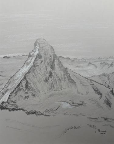 375x474 Cervin Matterhorn Drawing - Matterhorn Drawing