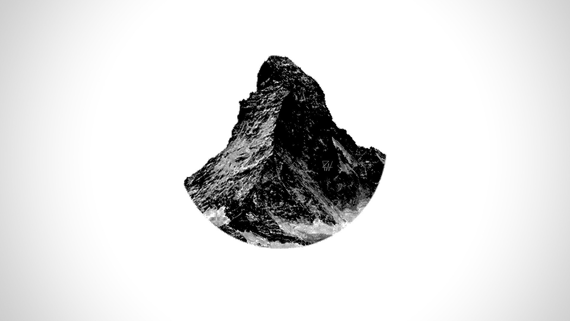 1920x1080 Wallpaper Drawing, Illustration, Mountains, Simple Background - Matterhorn Drawing
