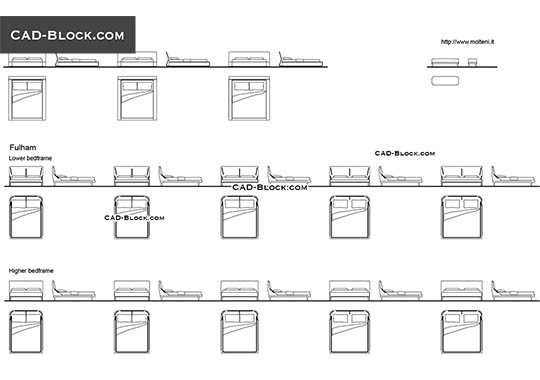 540x380 Mattress And Beds Sizes Autocad Drawings Download Free - Mattress Drawing