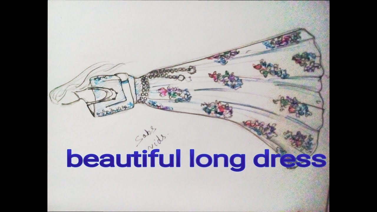 1280x720 How To Draw A Beautiful Maxi Dress - Maxi Dress Drawing
