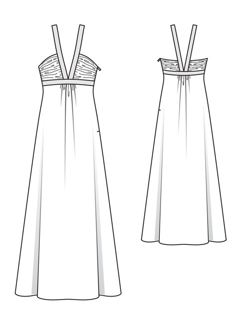 475x633 Printed Maxi Dress - Maxi Dress Drawing