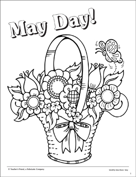 282x365 may day coloring - May Day Drawing