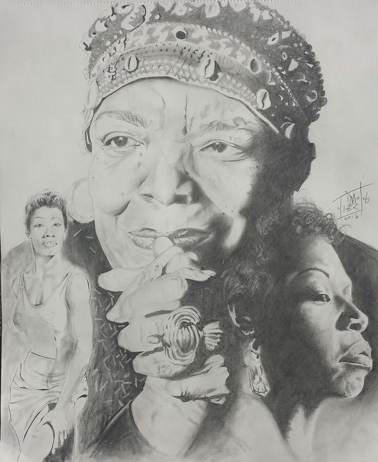 737x900 maya angelou drawing - Maya Angelou Drawing