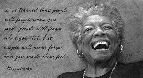 600x327 sketch book portrait of maya angelou on behance - Maya Angelou Drawing