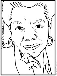 225x300 collection of solutions black history month coloring pages - Maya Angelou Drawing