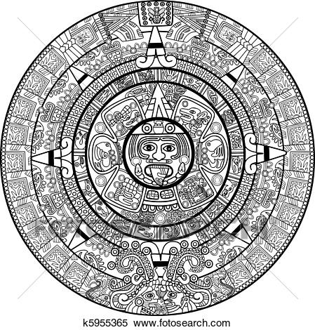 Mayan Calendar Drawing at PaintingValley.com | Explore collection of ...