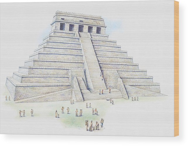 643x499 illustration of mayan pyramid the temple of inscriptions - Mayan Pyramid Drawing