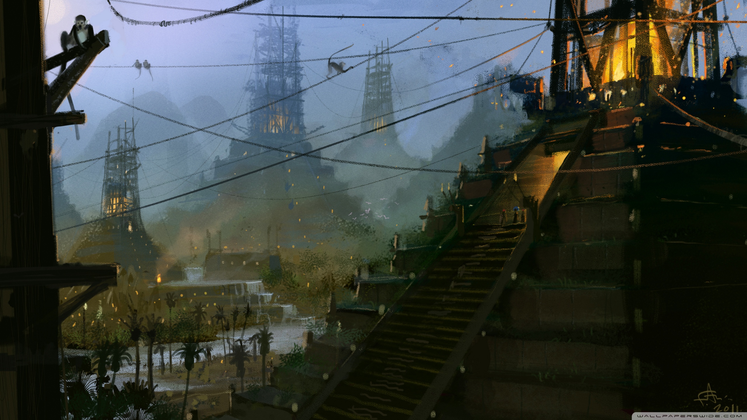 2560x1440 mayan pyramids drawing hd desktop wallpaper for ultra hd - Mayan Pyramid Drawing