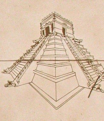 342x400 Aztec Pyramid Personal Iconography - Mayan Pyramid Drawing