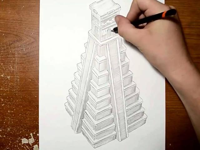 Mayan Temple Drawing at PaintingValley.com | Explore collection of ...