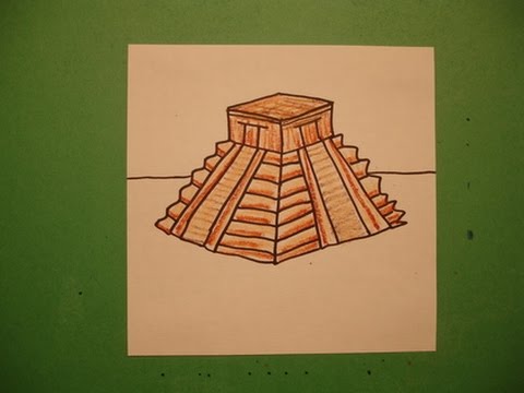 480x360 Let's Draw An Aztec Temple - Mayan Temple Drawing
