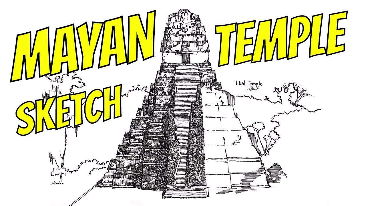 1280x720 Mayan Temple Sketch Timelapse With Sketch Daily!! - Mayan Temple Drawing