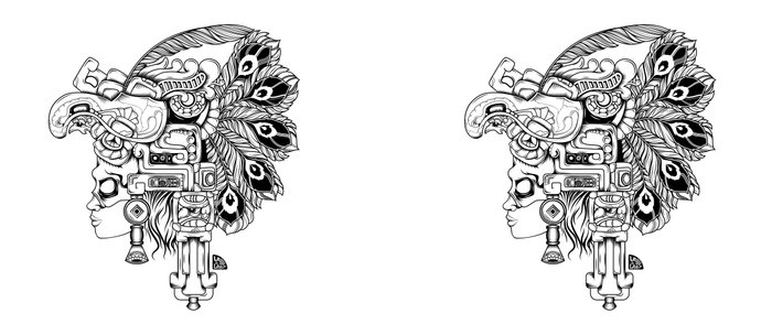 700x304 Mayan Warrior Coffee Mug - Mayan Warrior Drawing