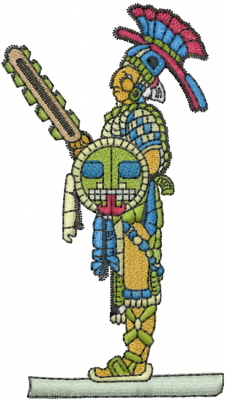 226x400 Mayan Warrior Embroidery Designs, Machine Embroidery Designs - Mayan Warrior Drawing
